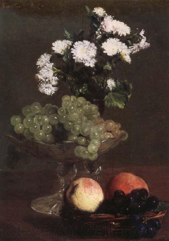 Henri Fantin-Latour Nature Morte aux Chrysanthemes et raisins France oil painting art